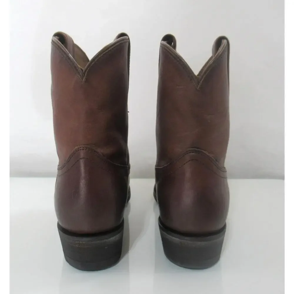 Women's Frye Billy Short Western Booties Pull On Ankle Boots Redwood Size 7.5